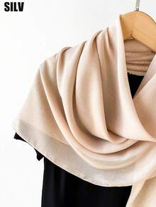 1pc Women Beach Accessories Solid Color Imitation Linen Square Scarf, Headwrap, Bandana, Suitable For Outdoor, Beach, Daily Wear, Holidays - A90 Imitation Cotton and Linen - View 5