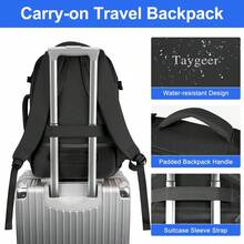 Taygeer Cabin Bag Fits Easy Jet 45*36*20 / Ryanair 40*30*20, Airline Approved Underseat Travel Backpack With Laptop Compartment, Carry On Luggage - Black - View 9
