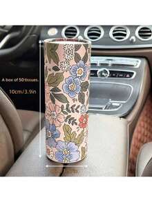 High Quality Car Tissues/Household Tissues, Car Tissue Storage Tube, Cylindrical Shape, Exquisite Floral Pattern Design! Inhaling Towels Is Essential For Both Family And Travel! Creative Car Tissue Supplier, 50 Sheets Per Pack, Suitable For Outdoor Picnics, Home Bedrooms, Bathrooms, Offices, Restaurants, Cleaning Agents, Party Accessories. Halloween/Christmas Tissues