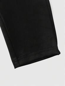 休閒純色極簡方領緊身連身褲，適合運動與健身，秋季新品 - 黑色 - 查看 9