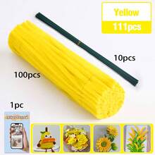 30厘米绿色花茎铁丝+视频教程，60色雪尼尔绒条，适合万圣节、返校季，30厘米彩色绒条手工材料，雪尼尔绒条，毛绒金属丝扎带，价格实惠，品质优良 - 彩色 - 查看 21