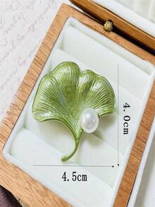1pc Green Lacquered Crafted Pearl Wreath, Blueberry, Resin Lily Of The Valley Brooch, Plant Series - Thorn, Calla Lily, Wheat, Dew Branch Leaf, Rose, Cornflower, Fruit Series - Lemon, Cherry, Grape Shape Pin, Suitable For Women's Daily Wear, Birthday Party, Banquet - Green - View 33