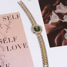 Modische wasserdichte Damenuhr, lässige Damen-Armbanduhr mit römischem Ziffernblatt, Quarz, Luxus-Stahlarmband für Frauen