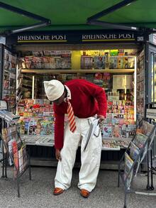 Áo len nam Manchic kiểu dáng retro, màu trơn, tối giản, chất liệu dệt kim, phong cách thường ngày, đa năng, phù hợp mặc trong dịp Giáng sinh và Năm mới, tay dài. - Đỏ - Xem 7