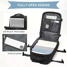 43x30x20cm超大容量多功能背包，帶鞋倉，乾濕分離，電腦倉，可usb充電，百搭能源五色，出行必備，方便防水大容量雙肩包，多功能收納，適合通勤與旅行，必備大容量雙肩包，出差、通勤、旅行輕鬆收納，簡約旅行型，適合通勤與旅行，必備大容量雙肩包，出差、通勤、旅行輕鬆收納，簡約有探出 - 黑色 - 查看 4