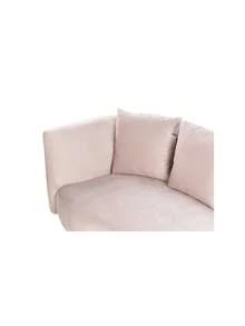 Beliani Chaise Longue Velvet Fabric Pastel Pink Left Side CHAUMONT - Pink - View 6