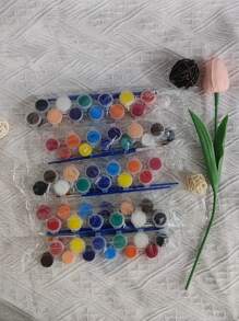 Acrylic Paint Set Watercolor Painting 12 Color Set Diy Stone Painting Ceramic Painting With Brush