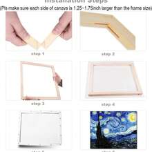 1套木框DIY 30x40 40x60cm 50x70cm 用于帆布油画松木画框、墙画、钻石画框、榫卯木条、加厚笔触、绷丝画框、练习、木质内框客厅卧室家居装饰 - 松木 - 查看 7