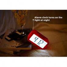 1pc Student Alarm Clock, Electronic Digital Desk Clock, Smart Multifunctional Clock With LED Backlight, Temperature, Calendar For Kitchen Timer Home Decor Room Decor