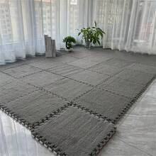 15pcs Interlocking Carpet Tiles, Bedroom Bedside Long Plush EVA Foam Puzzle Mat, Home Living Room Large Area Block Floor Rug Set - High Pile