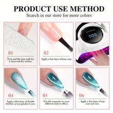 XEIJAYI 1pc  White Plain Water Cat's Eye Magnetic Gel Nail Polish - Ultra Shine, Quick-Dry, Soak-Off UV/LED Varnish For Stunning Manicures - 白色 - 查看 9
