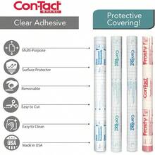 con-tact marca autoadhesivas Shelf maletero, corcho natural, 30,5 X 4 ', transparente mate, 1 - Encaje blanco helado - Ver 2