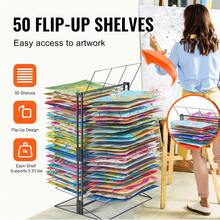 Art Drying Rack, 50 Removable Shelves 20 X 17 X 30 Inch Paint Drying Rack With Stable Base, Carbon Steel Metal Painting Drying Rack For Artwork In Classroom, Art Studios And Schools, Black