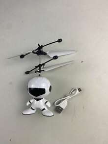 1 件儿童遥控智能感应机器人，防震材质，红外遥控，遥控机器人玩具，带手势传感器的塑料飞行玩具，带 LED 灯的红外互动教育玩具，适合男孩和女孩（带遥控版和不带遥控版，人工涂装不均匀，因手工测量，测量结果略有误差）