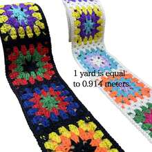 Dây viền móc kiểu Boho dài 1/2/4/10 thước - Họa tiết hoa rực rỡ, cuộn 72 inch, dùng cho quần áo, túi xách, giày dép, đồ thủ công và các dự án DIY, tuyệt vời cho may vá, thêu thùa và phụ kiện du lịch, móc len - Nhiều màu - Xem 11