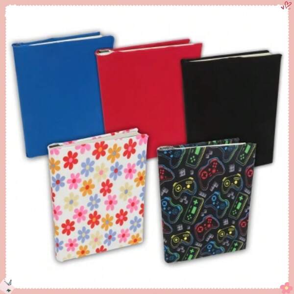 Stretchable Fabric Book Cover For Hardcover Books 8.5x11 Inches - Durable & Washable