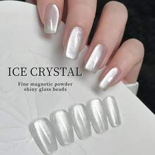 XEIJAYI 1pc  White Plain Water Cat's Eye Magnetic Gel Nail Polish - Ultra Shine, Quick-Dry, Soak-Off UV/LED Varnish For Stunning Manicures - 白色 - 查看 6