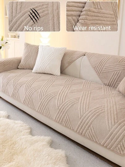 1 st. kuddfodral till soffa året runt, modernt minimalistiskt halkfritt soffskydd, dammtätt och tvättbart sofföverdrag, kakifärgad, mjuk och blekningsbeständig, husdjursvänlig, passar L-formad soffa och 1/2/3/4-sitssoffa