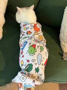 1 pièce Sac de contention pour toilettage de chat, Enveloppe d'emmaillotage auto-adhésive multifonctionnelle pour chat, Fournitures de toilettage de chat avec imprimé de dessin animé mignon, Contention de chat pour le calme, Durable et confortable pour la coupe des ongles, l'alimentation, le brossage des dents, le nettoyage des oreilles, le rasage des poils des pattes, polyvalent et portable pour les soins du chat