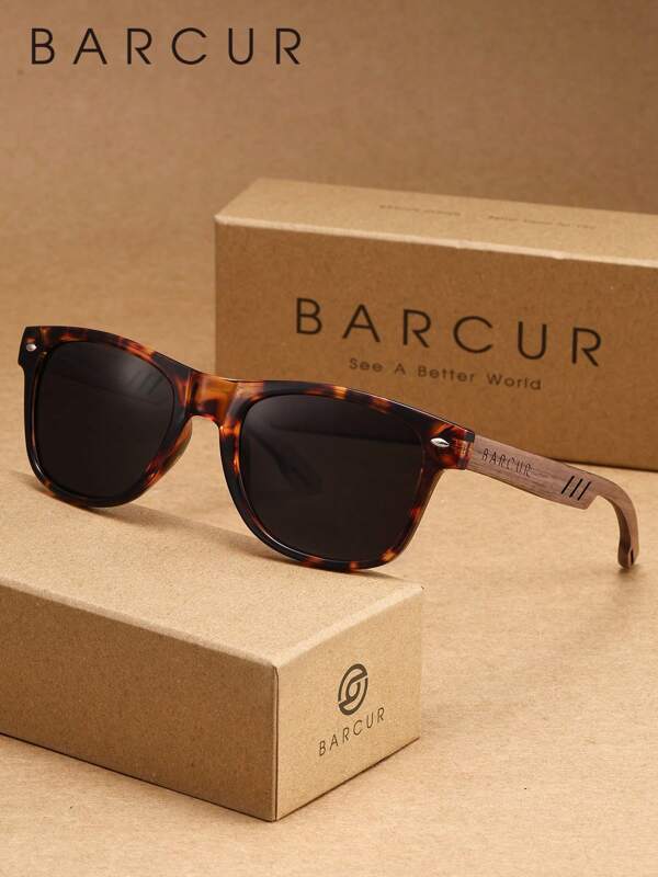 BARCUR 1pc Solid Color Casual PC (Polycarbonate) Sunglasses, Versatile For Street Style All Year Round