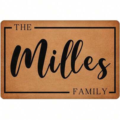 Felpudo de bienvenida personalizado para la entrada de casa, alfombra de bienvenida personalizada con nombre familiar, alfombras de porche para interior, tapete antideslizante de perfil bajo para interruptor frontal de piso para entrada, patio, decoración exterior - 61 x 40 cm/76 x 45 cm