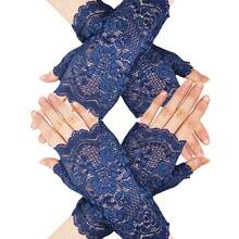 D EXCEED 1/2 件女士短款蕾丝手套露指新娘腕手套歌剧晚会婚礼茶会舞会角色扮演