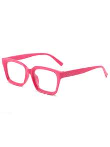 1/3/4 Pairs Unisex Square Large Frame Design Fashionable Clear Lens Glasses, Suitable For Computer, Gaming, TV, Smartphone, Lens Protects Eyes, Accessories For Women