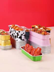 5/10/20/30个装可重复使用的甜点盒、水果盒、带盖零食盒、烘焙午餐盒。生日派对适用。生日蛋糕盒，例如烘焙蛋糕、甜甜圈、纸杯蛋糕等。 - 彩色 - 查看 3