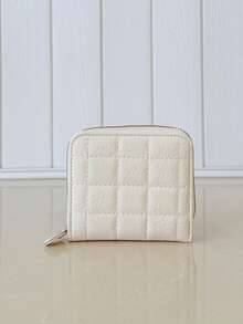 Wallets Money Bag Card Holder Pocket Purse Cute Fashion Geometric Patchwork - White - View 3