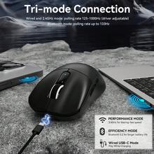 Ratón inalámbrico para juegos MAMBASNAKE ✖️ ATTACK SHARK M3, 40K DPI, 39g de peso ligero, sensor óptico PAW3395PRO, conectividad Tri-Mode BT5.1/2.4G/USB-C, botones programables, batería de 300mAh, compatible con PC/portátil - Multicolor - Ver 5