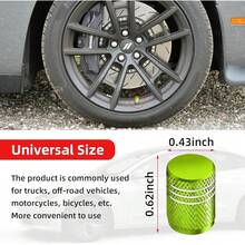 New-  8 PCS Tire Vae Stem Cap Cover, Dustproof Vae Cover  Rubber Ring, Corrosion Ristant Leak-Proof Aluminum Alloy Wheel Vae Covers For Car, Truck, Motorcycle, Bike (Pure Green)