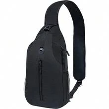 Sling-Bag Crossbody-Bag Women-Men Backpack-Daypack - Hiking Chest Travel With Water Bottle Pocket Portable Hiking Daypacks For Women Black
