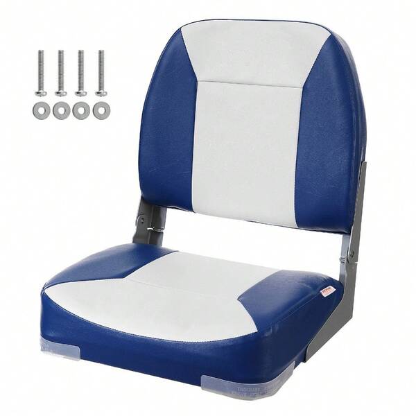 Boat Seat Low Back Fold-Down Fishing Boat Seat Chair With Sponge Padding
