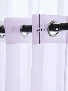 1pc Elegant Sheer Purple Voile Curtain With Transparent Rod Pocket Design, Suitable For Bedroom, Living Room, Kitchen, Bathroom, Modern Home Decor - Mauve Purple - View 3