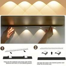 1pc Under Cabinet Lighting, Motion Sensor Indoor Light, Closet Lights, Cat's Eye Hill Light, Three Different Lighting Colors, Adjustable Brightness, USB Charging, Suitable For Lighting In Bedrooms, Living Rooms, Kitchens, Cabinets, LED Lights,Night Light - Three Colors Of Light - View 8