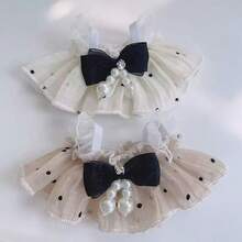 [仅娃娃裙] 新款17厘米第一代/第二代/第三代Labobo娃娃裙，蝴蝶结和珍珠肩带薄纱裙，适合