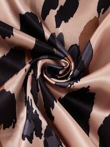 Set de pijamale pentru femei cu imprimeu leopard, cu buzunare în față și nasturi în față, mânecă lungă, toamnă/iarnă, haine de toamnă