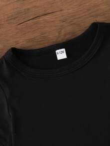 Conjunto de top de manga corta y pantalones con estampado de letras para bebé niña, primavera/verano