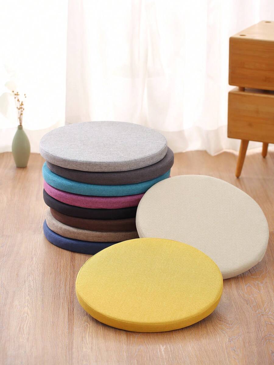Coussin de siège rond en lin, coussin antidérapant, coussin rehausseur, coussin amovible, coussin de chaise, coussin de banc, coussin de rebord de fenêtre, convenant à de multiples scénarios. Décoration de la maison, de la chambre, de la pièce, décoration esthétique, décoration du salon, fauteuil de bureau, coussin de chaise, retour à l'école, fournitures scolaires, coussin de chaise, coussins, fauteuil de jeu
