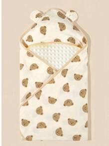 1 Stück Kapuzendecke für Babys, Neugeborenen-Einwickeltuch, neutraler Einwickelbausch, weich & seidig, wichtiges Neugeborenen-Pflegeartikel