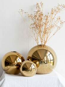 Christmas A Lightweight Golden Spherical Luxury Vase, Suitable For Placement In Living Rooms, Dining Rooms, Offices, Hallways, Etc. It Is Suitable As A Birthday Gift Or Graduation Gift. Home Decor Gift For New Year - Gold - View 8