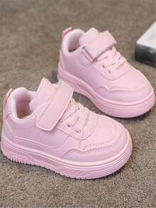 1 pereche de pantofi sport pentru copii, la modă, confortabili, cu fund moale, respirabili, casual, versatil, din PU, design pentru băieți și fete, antiderapanți, impermeabili, Preppy, cu fund plat, potriviți pentru toate anotimpurile