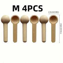 4/8 Pieces Mini Wooden Spoon Long Handle Honey Spoon Jam Spoon Coffee Spoon Dessert Seasoning Salt Spoon Stirring Spoon Spoon - Multicolor - View 13