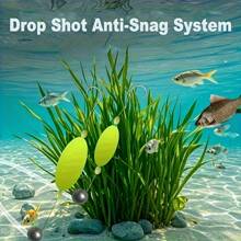 5个/套反向倒刺钩，欧式浮水豆形底部，一体式浮子和配重，不可调节弹力钩，适用于鲈鱼及各种鱼类，可绕过水生植物、石头和淤泥。