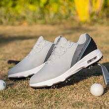 (US Local Shipment) Men's Golf Shoes Spiked Brand High-Quality Outdoor Sports Shoes Men's Golf Shoes Comfortable And Anti-Slip Men's Competitive Sports Shoes - Xám đen - Xem 7