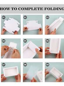 10Pcs Kraft Paper Pull-Out Gift Boxes Drawer With Clear Window Paper Boxes Gift Jewelry Packaging For Business Wedding Birthday Party - White - View 9