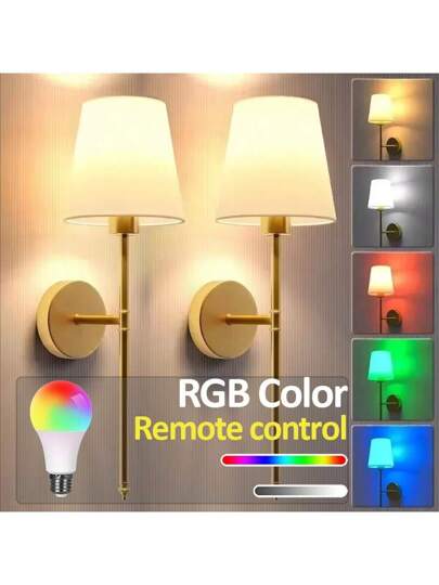 Upgraded USB Rechargeable LED Wand Verlichting Retro 59cm Adhesive Installation (No Drilling/Wiring) RGB Dimmable Timing Function Gold/Black Bedroom, Living Room, Cafe Home view 10