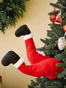 1件装圣诞树腿装饰 - 圣诞树装饰毛绒腿，可插拔，圣诞树顶饰花环装饰，可摆造型的毛绒腿，适用于圣诞树装饰、派对装饰、圣诞装饰、家居圣诞礼物、圣诞装饰品 - 彩色 - 查看 6