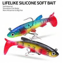 7.5cm 13.5g Soft Lure Jig Head, Fishing Lure, Bionic Fake Bait For Sea Bass Boat Fishing, T-Tail Soft Fish Bait