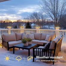 PASAMIC Solar Post Cap Lights 2 Pack, Solar Post Lights Outdoor Waterproof With 2 Color Modes, IP44 Deck Solar Powered For 4x4, 5x5, 6x6 Vinyl/Wooden Posts, Decorate Deck, Patio, Porch, Fence - 2PC - 查看 6